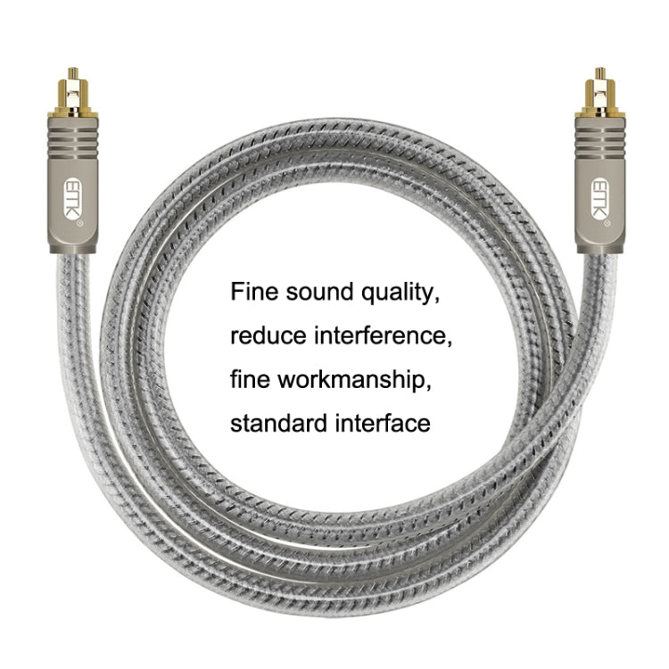 EMK YL/B Audio Digital Optical Fiber Cable Square To Square Audio Connection Cable, Length: 15m(Transparent Gray) - Audio Optical Cables by EMK | Online Shopping UK | buy2fix