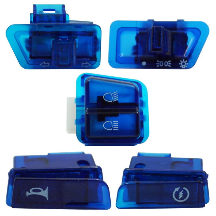 2sets Motorcycle Headlight Horn Steering Switch Accessories(5 in 1 Blue) - In Car by buy2fix | Online Shopping UK | buy2fix