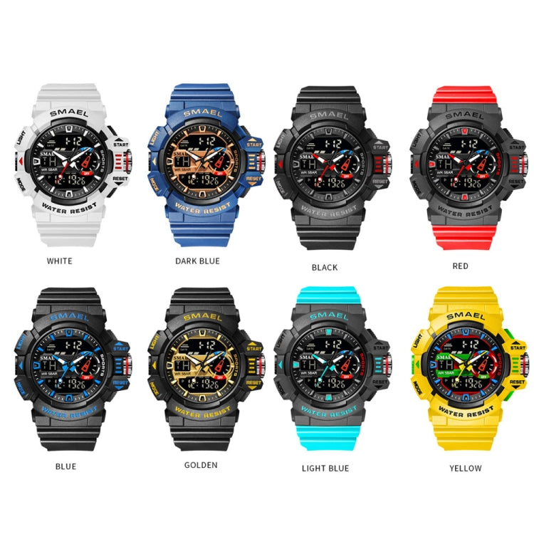 SMAEL 8043 Multifunctional Dual Display Shockproof Outdoor Waterproof Sports Quartz Watch(Black Blue) - LED Digital Watches by SMAEL | Online Shopping UK | buy2fix