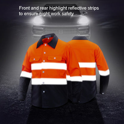 Pure Cotton Long-sleeved Reflective Clothes Overalls Work Clothes, Size: S(Orange Top) - Workplace Safety Supplies by buy2fix | Online Shopping UK | buy2fix