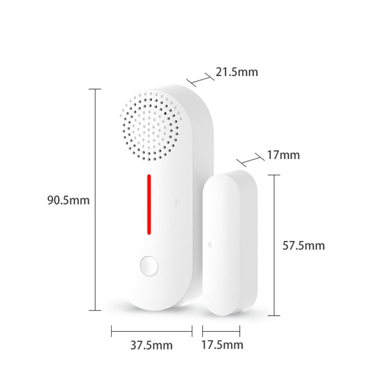 Tuya WiFi Sound And Light Door Magnetic Doors Windows Alarm Scene Linkage APP Reminder - Security by buy2fix | Online Shopping UK | buy2fix