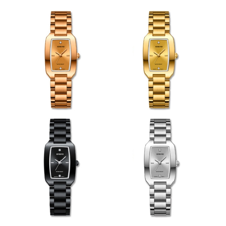 BINBOND N321 Square Temperament Metal 30M Waterproof Quartz Watch, Color: Gold - Metal Strap Watches by BINBOND | Online Shopping UK | buy2fix
