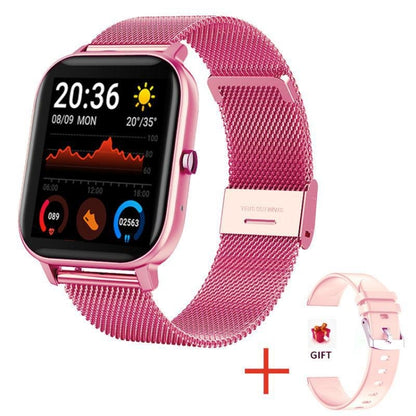H10 1.69 inch Screen Bluetooth Call Smart Watch, Support Heart Rate/Blood Pressure/Sleep Monitoring, Color: Pink Net+Silicone - Smart Wear by buy2fix | Online Shopping UK | buy2fix