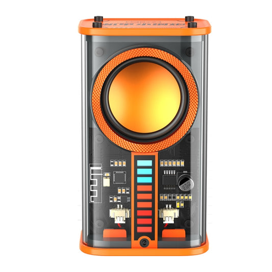 K07 Transparent Mecha Small Steel Cannon Bluetooth Speaker Sound and Light Rhythm TWS Series Wireless Audio(Orange) - Mini Speaker by buy2fix | Online Shopping UK | buy2fix