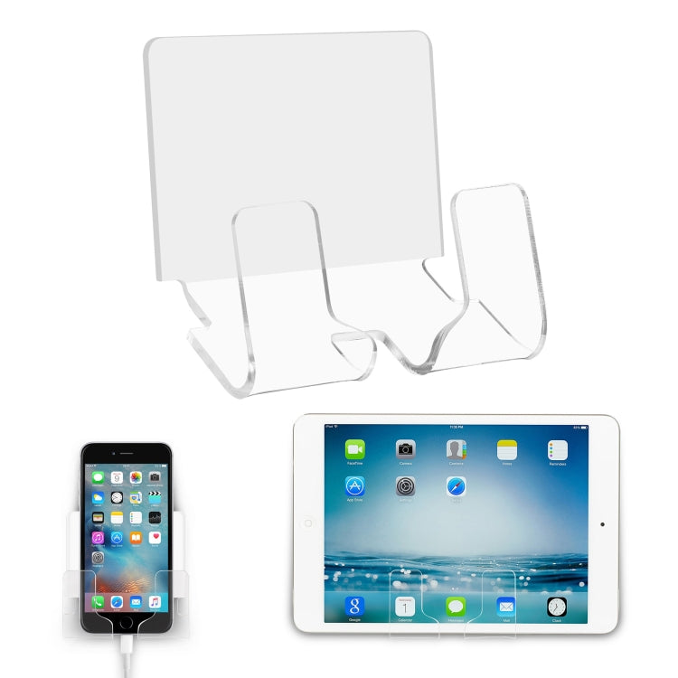 A13RE Mobile Phone Universal Wall Storage Bracket Hook Charging Cable Power Plug Bracket(Transparent) - Hand-Sticking Bracket by buy2fix | Online Shopping UK | buy2fix