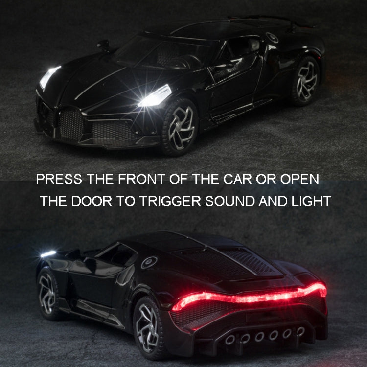 1:32 Alloy Sports Car Model With Sound And Light Boy Toy Car Decoration(Bright Black) - Model Toys by buy2fix | Online Shopping UK | buy2fix