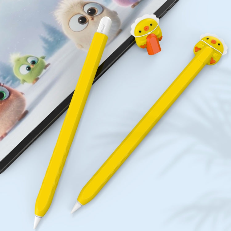 For Apple Pencil 2 AhaStyle PT-LC129 Pen Case Cartoon Silicone Protective Case(Chicken Orange) - Pencil Accessories by AhaStyle | Online Shopping UK | buy2fix