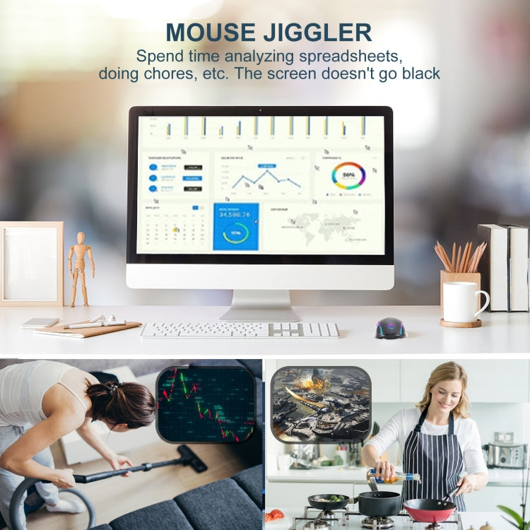 E50 2.4G Wireless Mouse Jiggler Portable Cordless Mouse With 7 Keys(Black) - Wireless Mice by buy2fix | Online Shopping UK | buy2fix