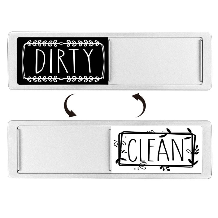 Dishwasher Magnet Clean Dirty Sign Double-Sided Refrigerator Magnet(Silver-Black and White) - Dish Washers & Accessories by buy2fix | Online Shopping UK | buy2fix