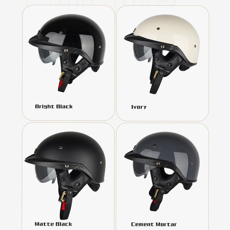 SOMAN Motorcycle Half Helmet Adjustable Helmet With Inner Mirror, Size: S(Cement Gray) - Helmets by SOMAN | Online Shopping UK | buy2fix