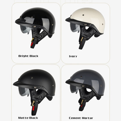 SOMAN Motorcycle Half Helmet Adjustable Helmet With Inner Mirror, Size: S(Matt Black) - Helmets by SOMAN | Online Shopping UK | buy2fix
