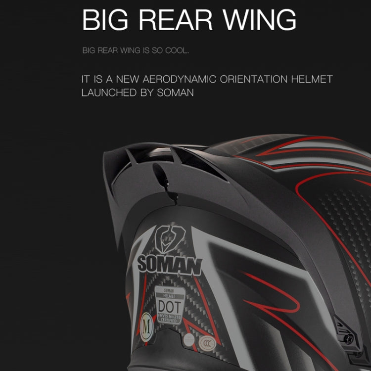 SOMAN Motorcycle Dual Lens Riding Peel-Off Full Coverage Helmet, Size: XL(Matt Black) - Helmets by SOMAN | Online Shopping UK | buy2fix