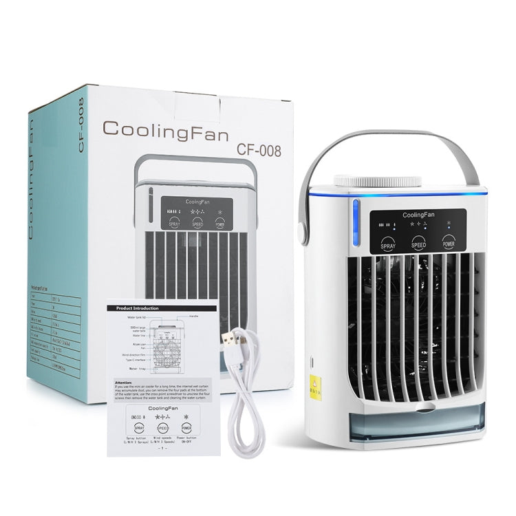 CF008 Mini Household Humidification Spray Air Cooler USB Plug-in Portable Air Conditioner Fan(White) - Electric Fans by buy2fix | Online Shopping UK | buy2fix