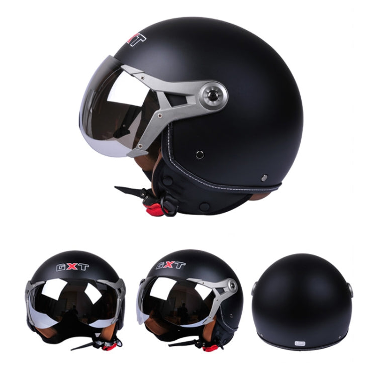 GXT Electric Vehicle Half Cover Helmet Four Seasons Retro Helmet, Size: M(White Shield 83) - Helmets by GXT | Online Shopping UK | buy2fix