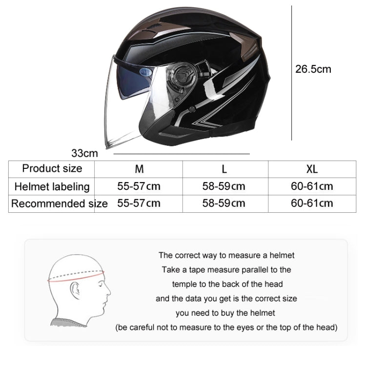 GXT 708 Electric Vehicle Dual Lens Helmet Four Seasons Safety Helmet, Size: XL(Bright White) - Helmets by GXT | Online Shopping UK | buy2fix