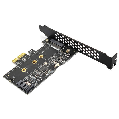 PCI-E to SATA3.0+M2 NGFF Expansion Card 6G Hard Disk Transfer Card(Black) - Add-on Cards by buy2fix | Online Shopping UK | buy2fix