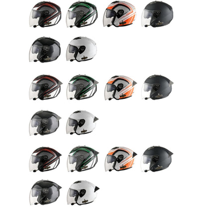 KUQIBAO Motorcycle Smart Bluetooth Sun Protection Double Lens Safety Helmet, Size: L(Matte Black Phantom Fiber+Black Tail) - Helmets by KUQIBAO | Online Shopping UK | buy2fix