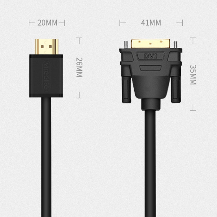 VEGGIEG HDMI To DVI Computer TV HD Monitor Converter Cable Can Interchangeable, Length: 3m - Cable by VEGGIEG | Online Shopping UK | buy2fix