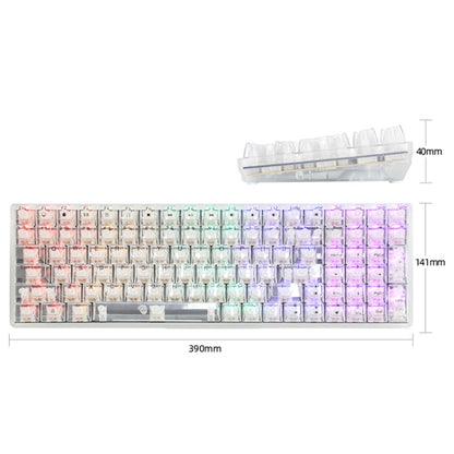 100 Keys Customized Gaming Wired Mechanical Keyboard Transparent Keycap Red Shaft (Black) - Wired Keyboard by buy2fix | Online Shopping UK | buy2fix