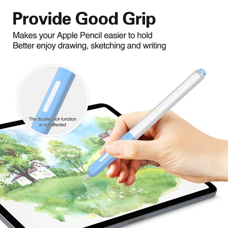 For Apple Pencil 2 Non-Slip Anti-Fall Translucent Segmented Pen Case(Ink Green) - Pencil Accessories by buy2fix | Online Shopping UK | buy2fix