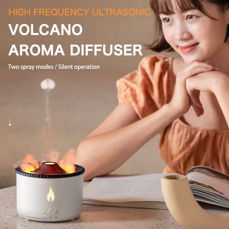 Volcanic Essential Oil Aroma Diffuser Ultrasonic Air Humidifier, Model: Two-color Remote Control(US Plug) - Air Purifiers & Accessories by buy2fix | Online Shopping UK | buy2fix