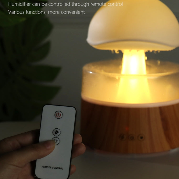 500ml Rain Humidifier Mushroom Cloud Colorful Night Lamp Aromatherapy Machine With Remote Control, Style: USB Direct Plug(White) - Air Purifiers & Accessories by buy2fix | Online Shopping UK | buy2fix