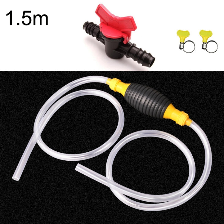 1.5m With Switch Car Motorcycle Oil Barrel Manual Oil Pump Self-Priming Large Flow Oil Suction - oil tank tubes & oil pumps by buy2fix | Online Shopping UK | buy2fix