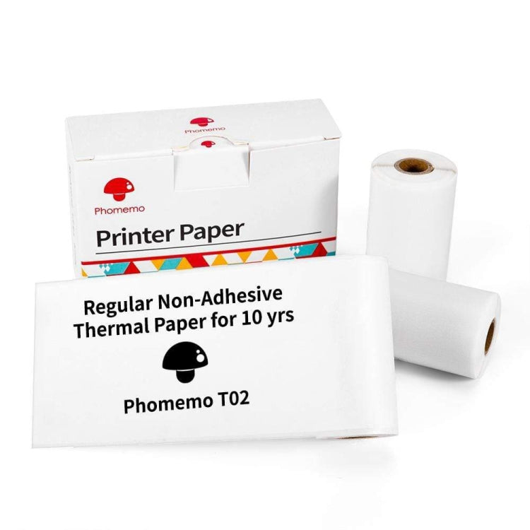 For Phomemo T02 3rolls Bluetooth Printer Thermal Paper Label Paper 53mmx6.5m 10 Years Black on White No Adhesive - Printer Accessories by Phomemo | Online Shopping UK | buy2fix