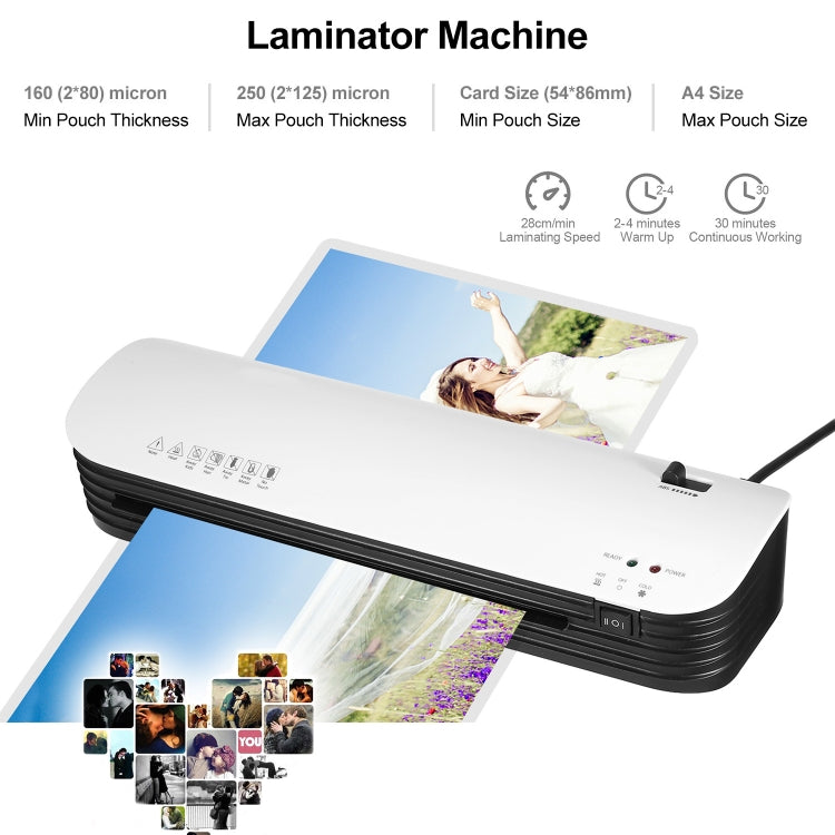 Osmile SL299 A4 Laminator Machine Set With 15 Laminating Pouches Paper Cutter Corner Rounder(AU Plug) - Photo Film Covering Machine by Osmile | Online Shopping UK | buy2fix