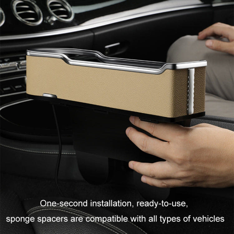 Car Seat Gap Storage Box Multifunctional Mobile Phone USB Charger, Color: QC3.0 Black - Stowing Tidying by buy2fix | Online Shopping UK | buy2fix