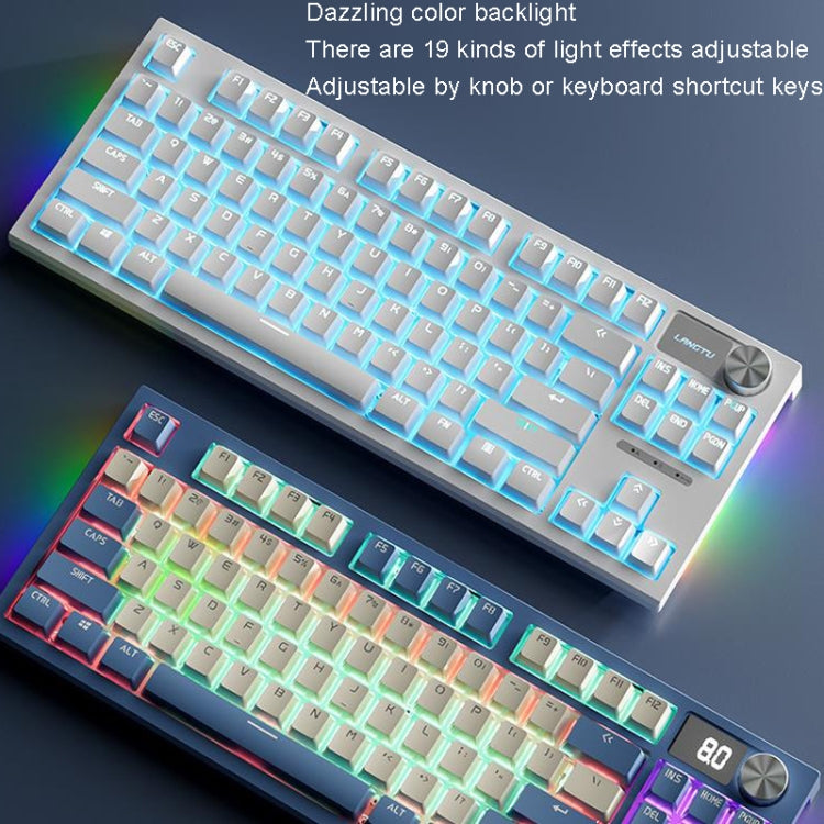 LANGTU LT84 Mechanical Luminous Keyboard, Style: Wired Single-mode Silver Gray Shaft (White) - Wired Keyboard by LANGTU | Online Shopping UK | buy2fix