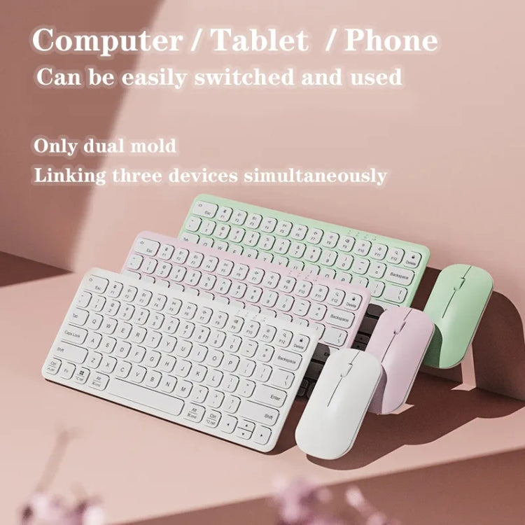 B087 2.4G Portable 78 Keys Dual Mode Wireless Bluetooth Keyboard And Mouse, Style: Keyboard Mouse Set White - Wireless Keyboard by buy2fix | Online Shopping UK | buy2fix