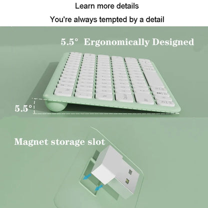 B087 2.4G Portable 78 Keys Dual Mode Wireless Bluetooth Keyboard And Mouse, Style: Keyboard Mouse Set White - Wireless Keyboard by buy2fix | Online Shopping UK | buy2fix