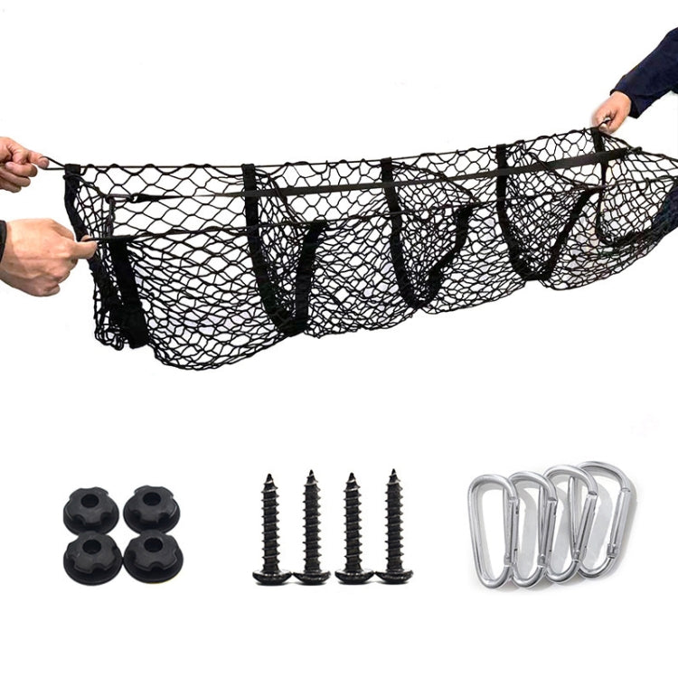 Pickup Truck Three-dimensional Net Bag Off-road Vehicle Trunk Luggage Net Bag, Size: 100x30cm(Four Pocket) - Stowing Tidying by buy2fix | Online Shopping UK | buy2fix