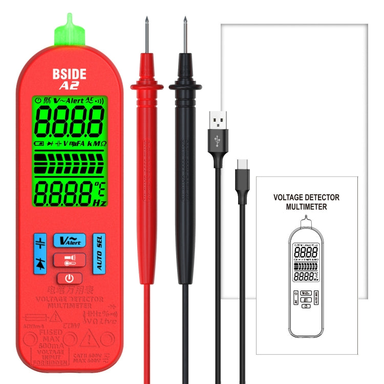 BSIDE A2 Charging Model Mini Digital Auto-Ranging Pencil Multimeter, Specification: Standard - Digital Multimeter by BSIDE | Online Shopping UK | buy2fix