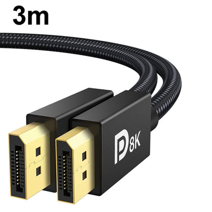3m DP Cable 8K Computer Monitor Connection Cable 30AWG OD6.3MM With Nylon Mesh(Black Version 1.4) -  by buy2fix | Online Shopping UK | buy2fix
