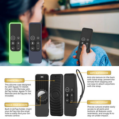 For Apple TV HD / 4K+AirTag AhaStyle PT175 Remote Control Tracker 2 In 1 Silicone Protective Cover(Luminous Green) - Remote Control Covers by AhaStyle | Online Shopping UK | buy2fix