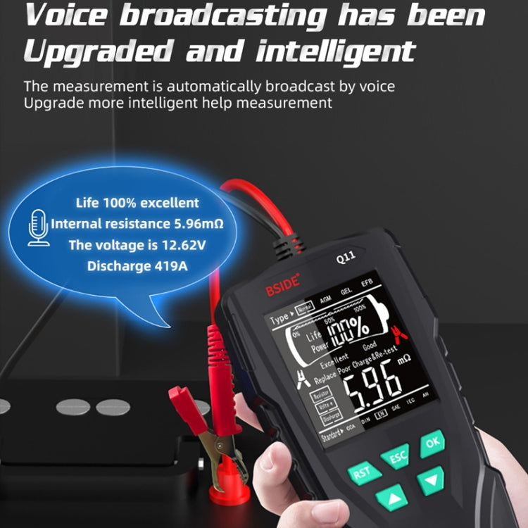 BSIDE Q11 Car Battery Detector 12V/24V Battery Life Capacity Internal Resistance Tester - Electronic Test by BSIDE | Online Shopping UK | buy2fix