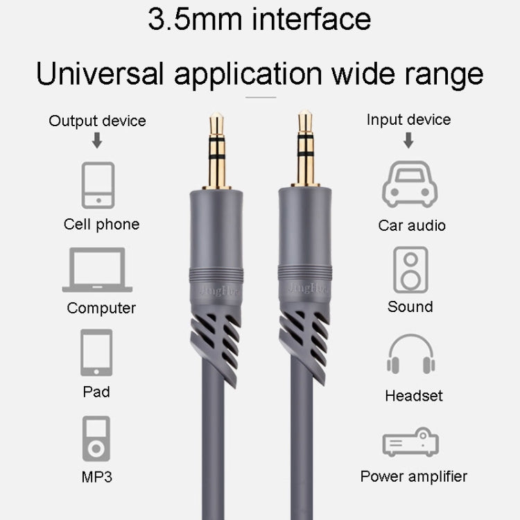 JINGHUA A240 3.5mm Male To Male Audio Cable Cell Phone Car Stereo Microphone Connection Wire, Size: 20m(Gray) - Microphone Audio Cable & Connector by JINGHUA | Online Shopping UK | buy2fix