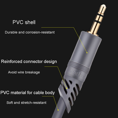 JINGHUA A240 3.5mm Male To Male Audio Cable Cell Phone Car Stereo Microphone Connection Wire, Size: 20m(Gray) - Microphone Audio Cable & Connector by JINGHUA | Online Shopping UK | buy2fix