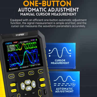 FNIRSI 2 In 1 Small Handheld Fluorescence Digital Dual-Channel Oscilloscope, US Plug(Yellow) - Other Tester Tool by FNIRSI | Online Shopping UK | buy2fix