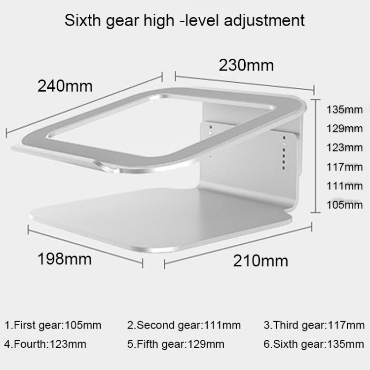 Height Adjustable Aluminum Alloy Laptop Cooling Stand 360 Rotation Ergonomic 10-17 inch Notebook Holder for MacBook Air Pro - Computer & Networking by COOLCOLD | Online Shopping UK | buy2fix