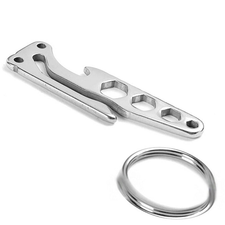 Multi-function Bottle Opener Keychain Outdoor Pocket Tool Pry Bar Hex Key Wrench - Key Rings by buy2fix | Online Shopping UK | buy2fix