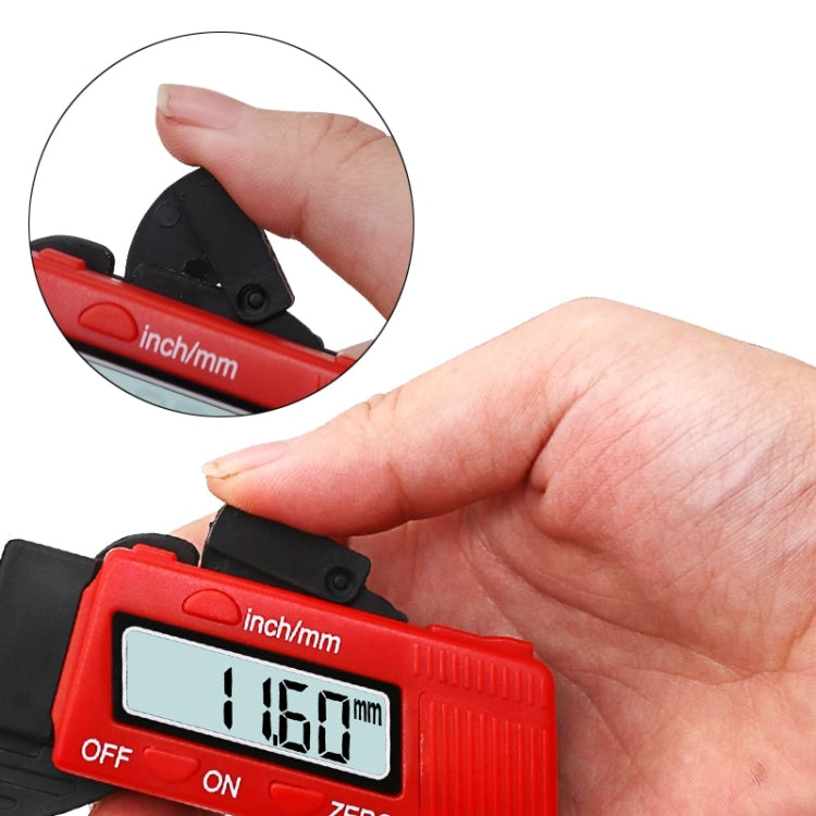 Plastic Electronic Digital Thickness Gauge Professional Construction Tools(Red) - Home & Garden by buy2fix | Online Shopping UK | buy2fix