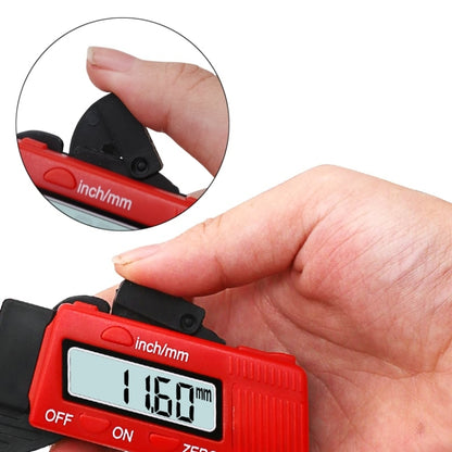 Plastic Electronic Digital Thickness Gauge Professional Construction Tools(Red) - Home & Garden by buy2fix | Online Shopping UK | buy2fix