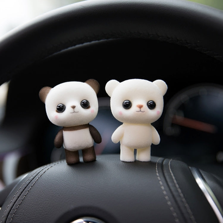Little Cute PVC Flocking Animal Bear Dolls Creative Gift Kids Toy, Size: 5.5*3.8*6.3cm(White) - Soft Toys by buy2fix | Online Shopping UK | buy2fix