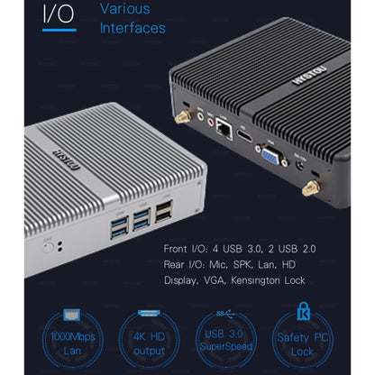 HYSTOU H2 Windows / Linux System Mini PC, Intel Core I5-7267U Dual Core Four Threads up to 3.50GHz, Support mSATA 3.0, 8GB RAM DDR3 + 512GB SSD (White) - Computer & Networking by buy2fix | Online Shopping UK | buy2fix