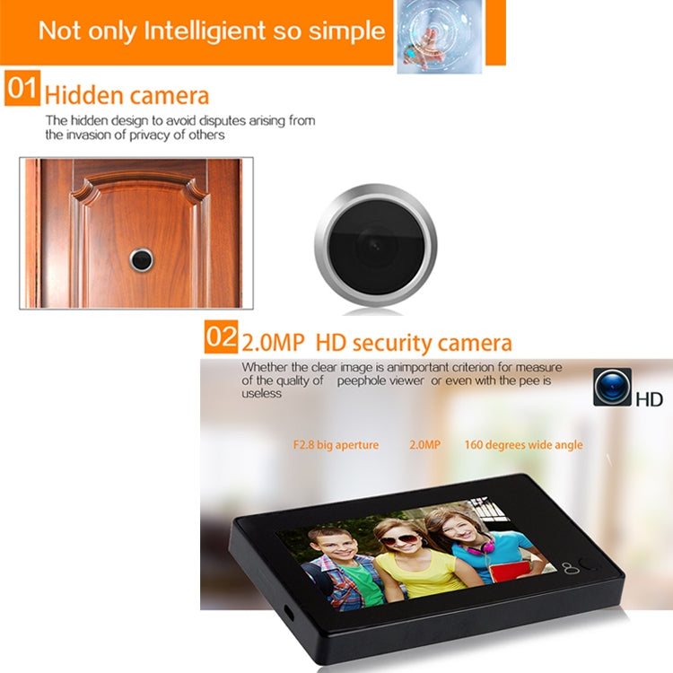 M4300B 4.3 inch TFT Color Display Screen 2.0MP Security Camera Video Smart Doorbell - Security by buy2fix | Online Shopping UK | buy2fix