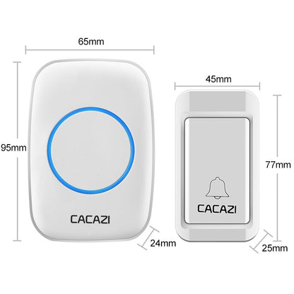 CACAZI A10G One Button Three Receivers Self-Powered Wireless Home Cordless Bell, EU Plug(White) - Wireless Doorbell by CACAZI | Online Shopping UK | buy2fix