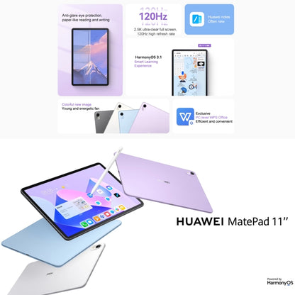 HUAWEI MatePad 11 inch 2023 WIFI DBR-W00 8GB+128GB, HarmonyOS 3.1 Qualcomm Snapdragon 865 Octa Core up to 2.84GHz, Not Support Google Play(Purple) - Huawei by Huawei | Online Shopping UK | buy2fix